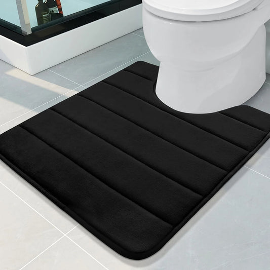 Tappetino da bagno a forma di U 50x60CM Tappetino da bagno in memory foam ultra assorbente Tappetino da toilette antiscivolo per la decorazione della casa del pavimento del bagno