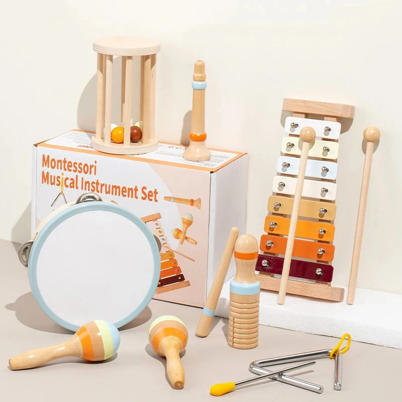 Set Strumenti Musicali Per Bambini In Legno Montessori Xilofono E Tamburo Regalo Educativo Per Età Prescolare 3 6 Anni