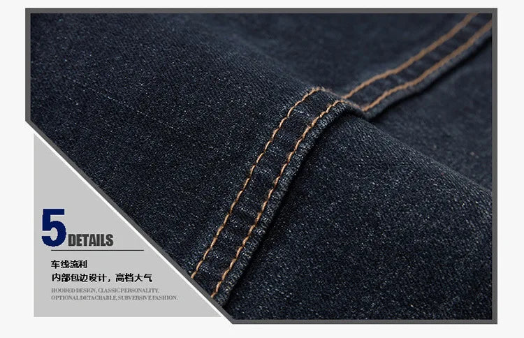 Gilet In Denim Da Uomo Plus Size Elasticizzato Senza Maniche Stile Moto Con Tasche 6XL 7XL 8XL