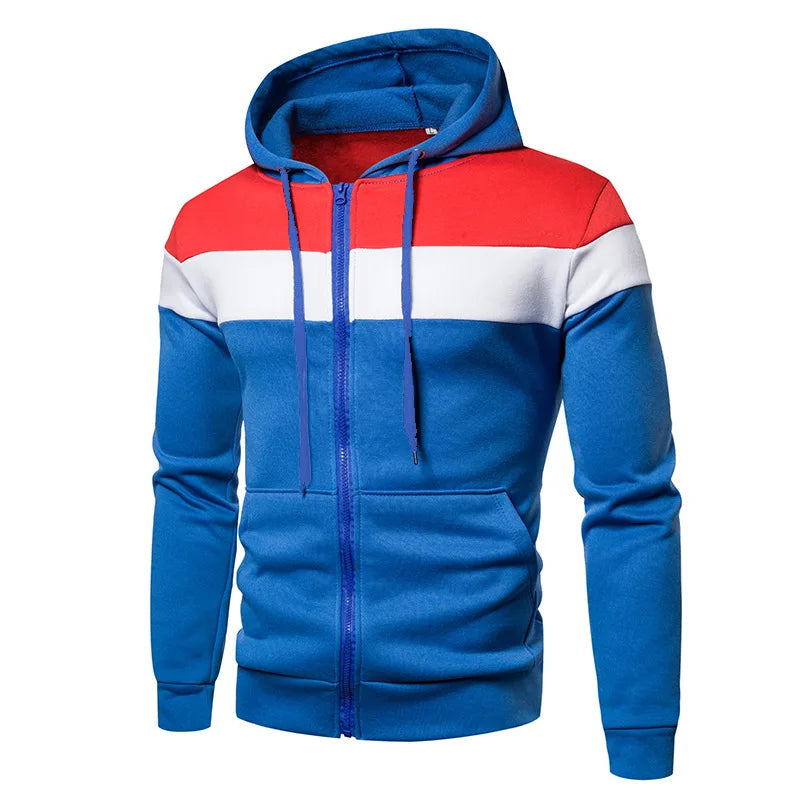 Felpa Con Cappuccio Patchwork Da Uomo Termica In Pile Abbigliamento Sportivo Casual Esterno Autunno Inverno Nero