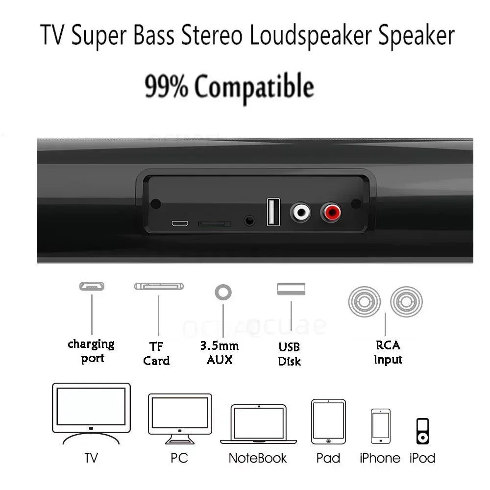 Barra Audio Portatile Potente Altoparlante Bluetooth Senza Fili Surround Stereo Per TV Subwoofer Radio FM Caixa De Som