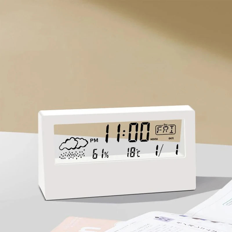 Stazione Meteorologica Domestica Multifunzionale Led Termometro Termoigrometro Orologio Elettronico Con Allarme
