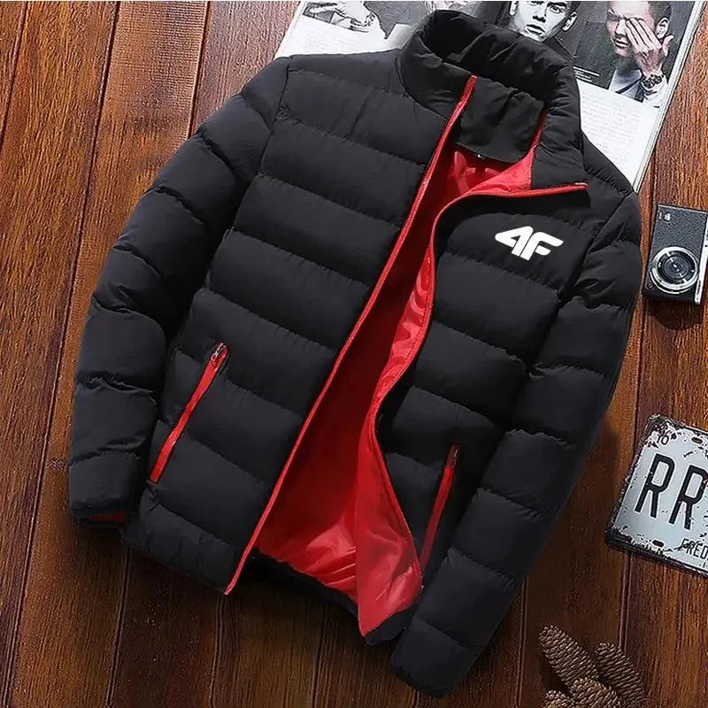 Giacca Invernale da Uomo 2024 Poliestere Caldo e Leggero Colletto alla Coreana Moda Casual Business