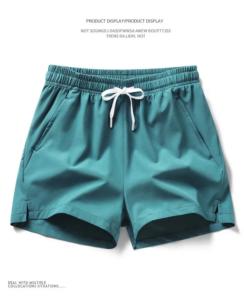 Pantaloni Sportivi Leggeri Da Uomo Con Tasche Pantaloncini Corti Estivi Da Fitness In Tinta Unita Per Jogging E Spiaggia
