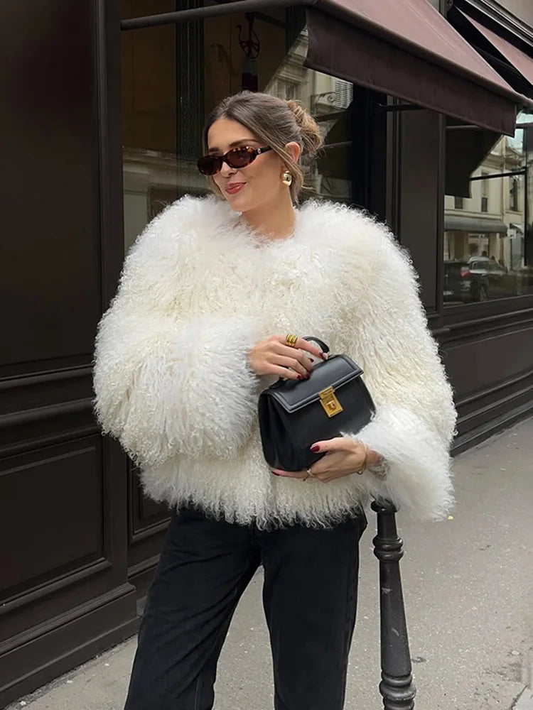 TARUXY Cappotto Di Pelliccia Sintetica Donna Inverno 2025 Caldo Design Lusso Street Style Giacca Breve