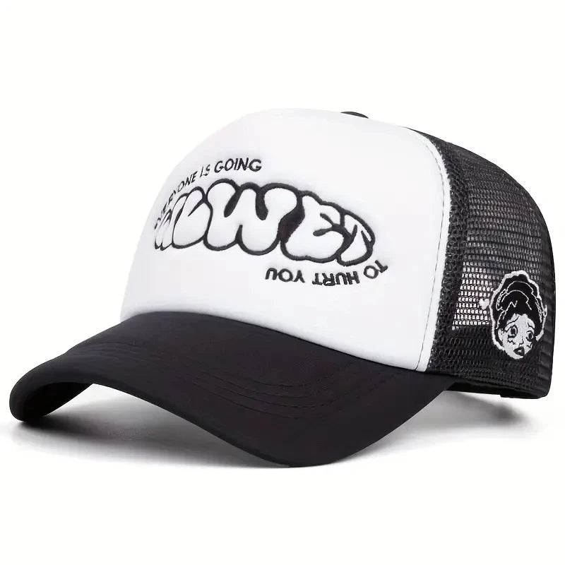 Berretto da Baseball Ricamato in Spugna con Rete da Esterno Unisex Uomo e Donna Casual