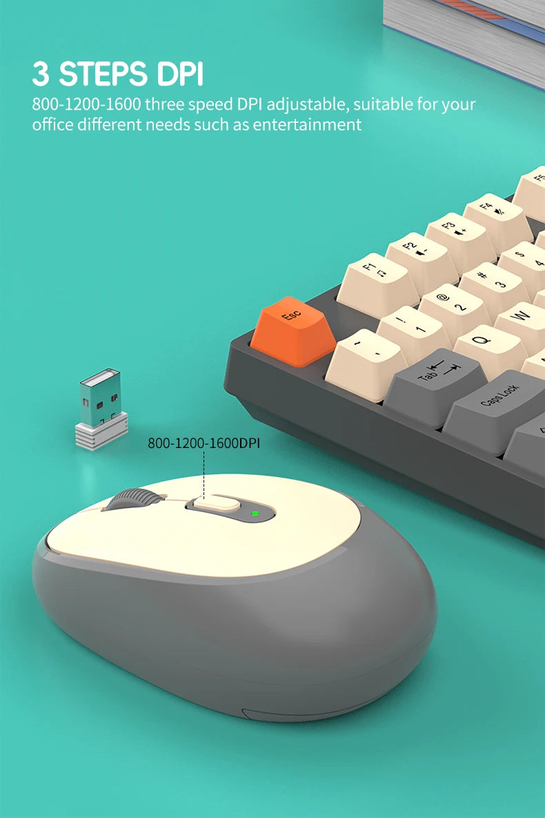 Set Tastiera E Mouse Wireless Per Gaming E Ufficio Compatibile Con Laptop E Desktop Accessori Per Ufficio Incluso