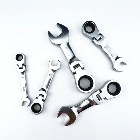 Mini Chiave A Cricchetto Con Manico Corto E Testa Mobile A Doppio Scopo Strumento Hardware Per Risparmiare Manodopera