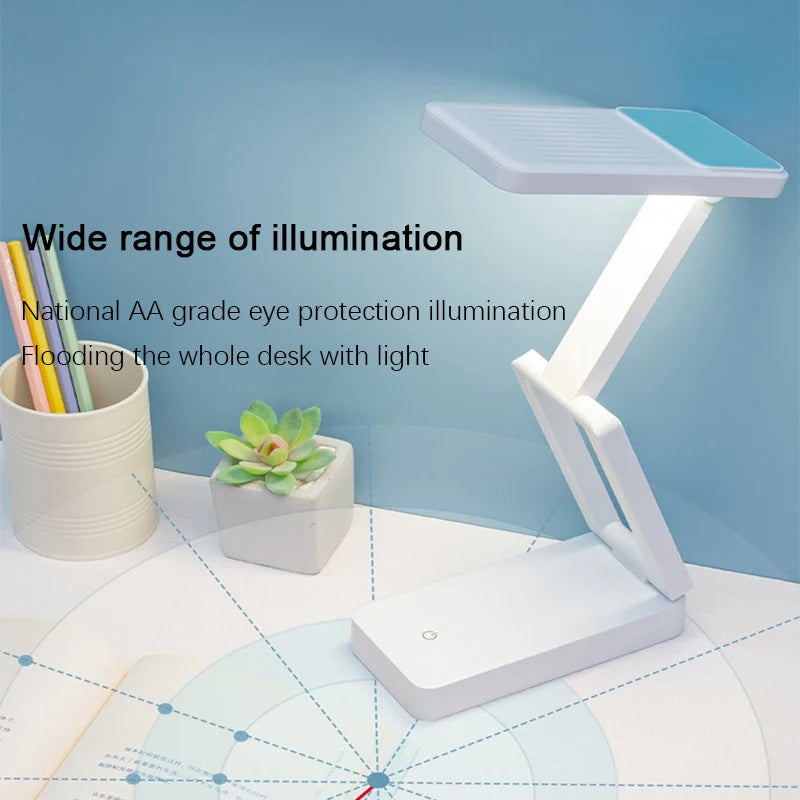 Lampada Da Scrivania LED Pieghevole Con Batteria Ricaricabile Protezione Degli Occhi Per Portatile Grandi Dimensioni