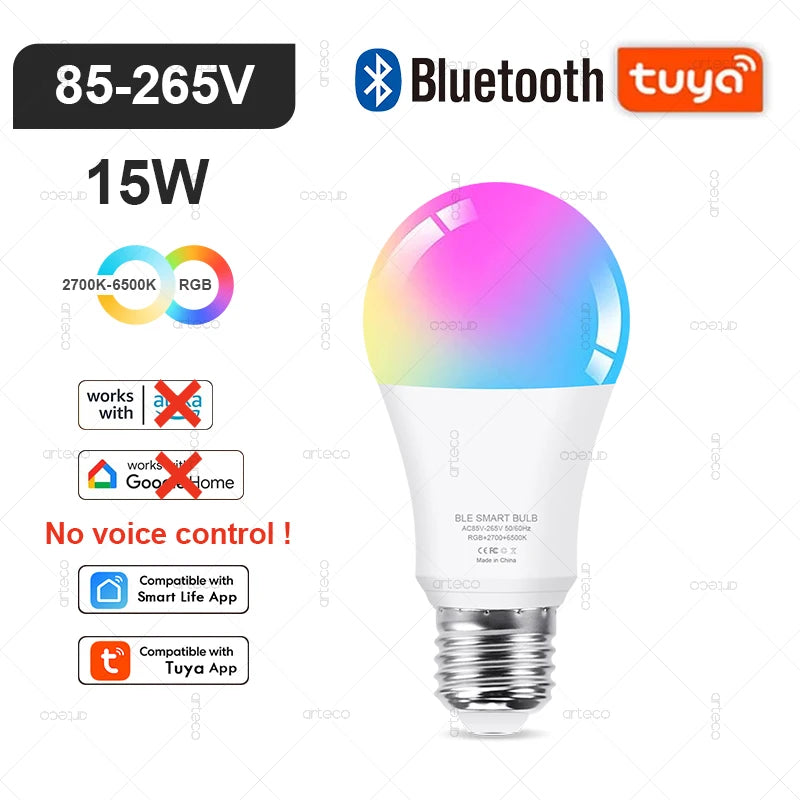 Lampadina LED Intelligente E27 E14 GU10 con WiFi Zigbee Bluetooth Dimerabile RGB 2700K a 6500K Compatibile Alexa e Google