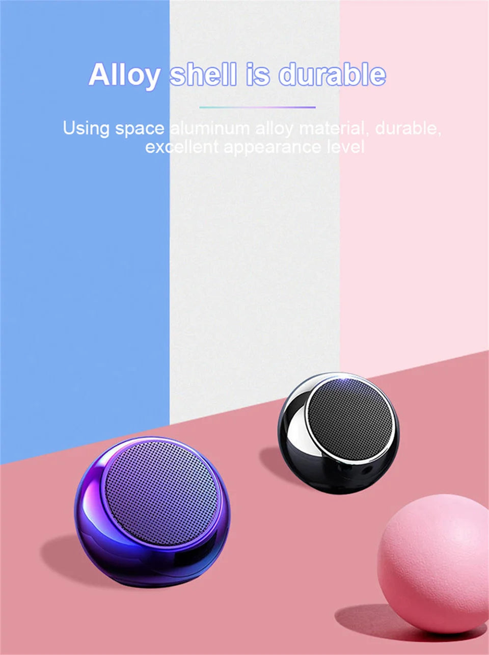 Mini Altoparlante Bluetooth Con Microfono TWS Cassa Di Risonanza Portatile HiFi Per Musica Su Smartphone Tablet Metallo