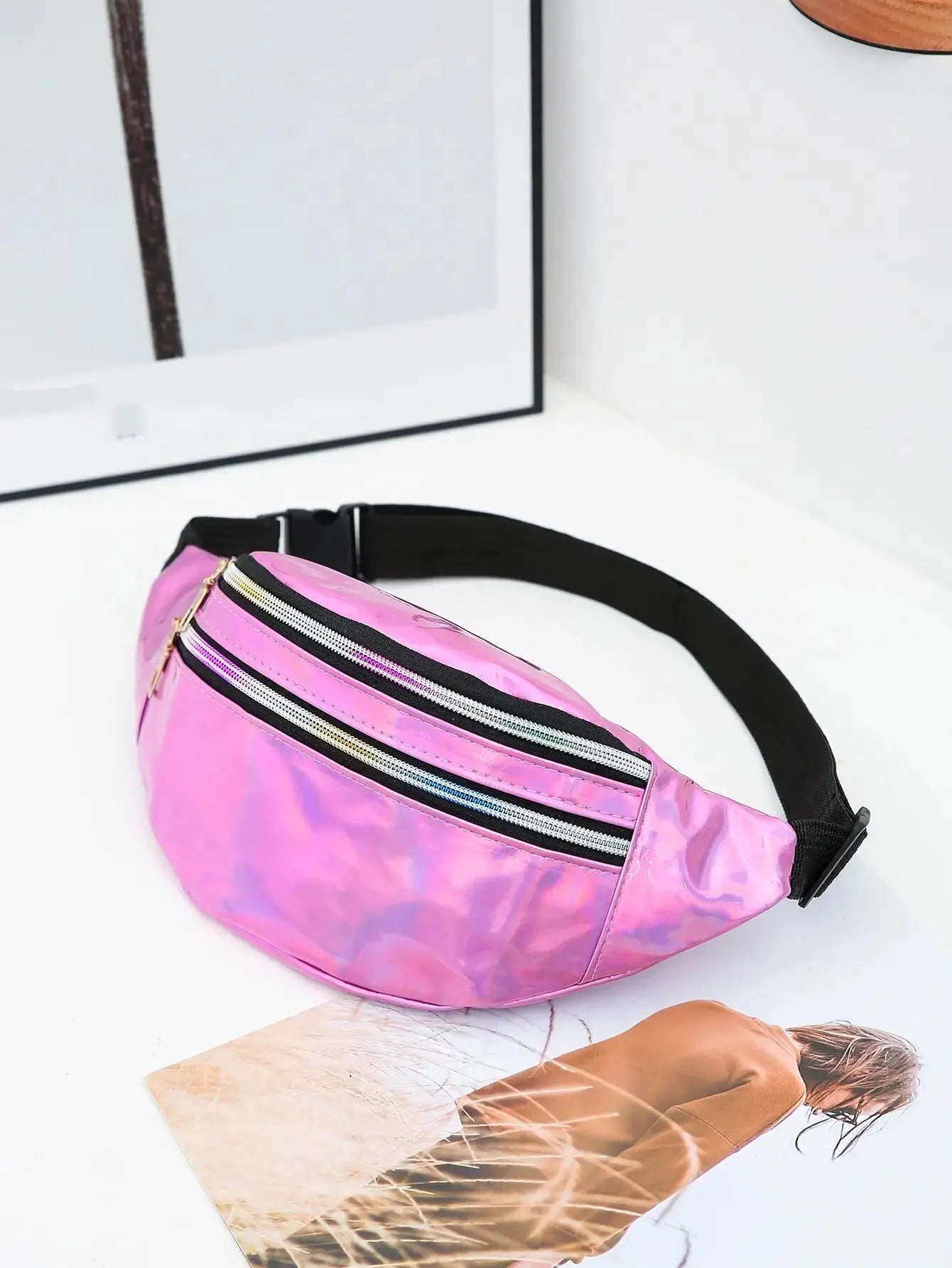Marsupio Borsa Da Cintura Olografico Laser Designer Per Ragazze Unisex Glitter Spalla Festa Viaggio