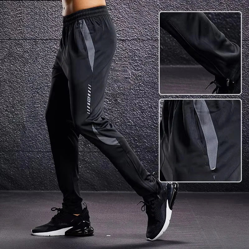 Pantaloni sportivi da uomo Pantaloni da corsa con tasche con cerniera Allenamento di calcio Pantaloni sportivi da jogging Pantaloni sportivi da calcio fitness