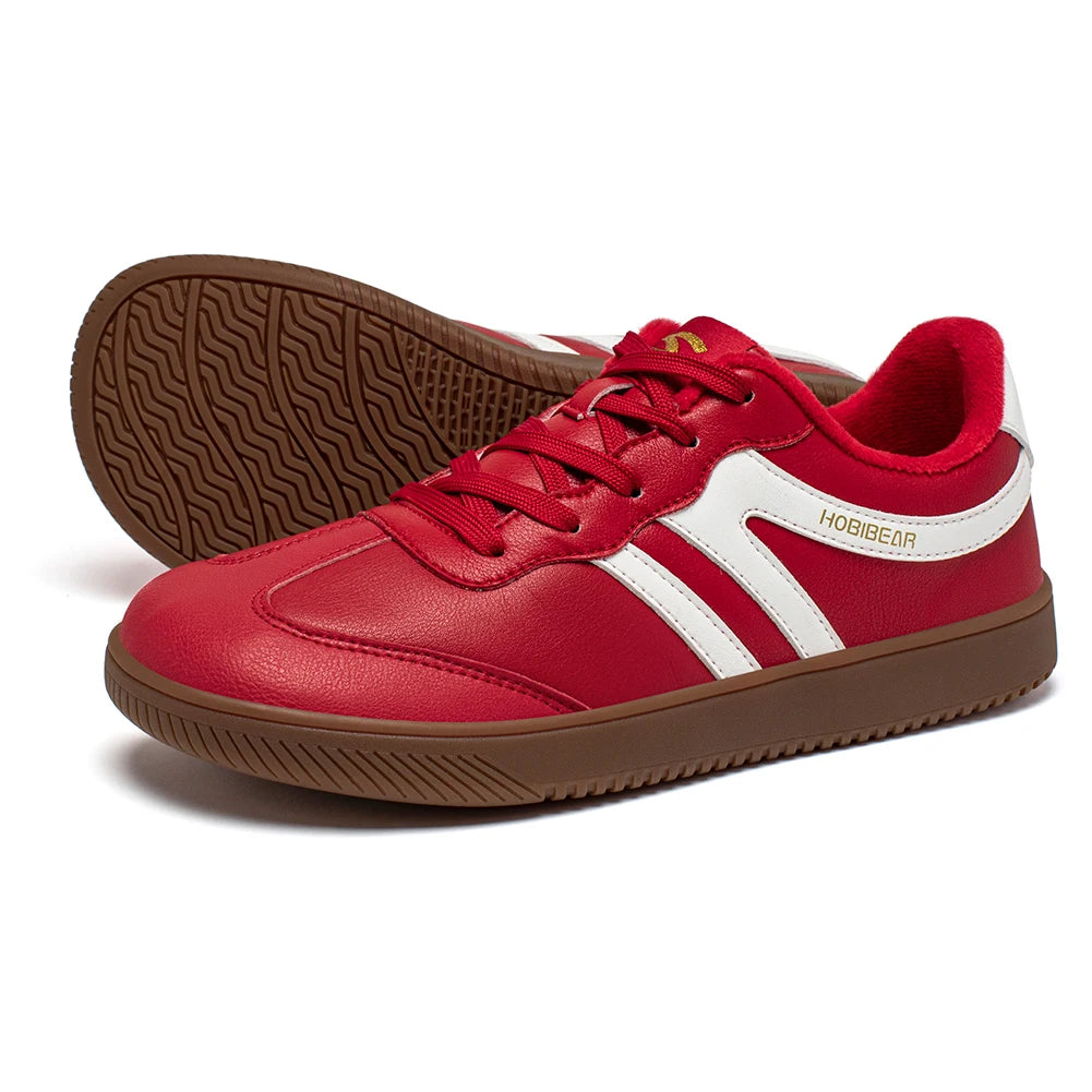 Hobibear Scarpe Da Ginnastica Unisex A Punta Larga In Pelle Artificiale Foderate In Pelliccia Sintetica Retrò Stringate