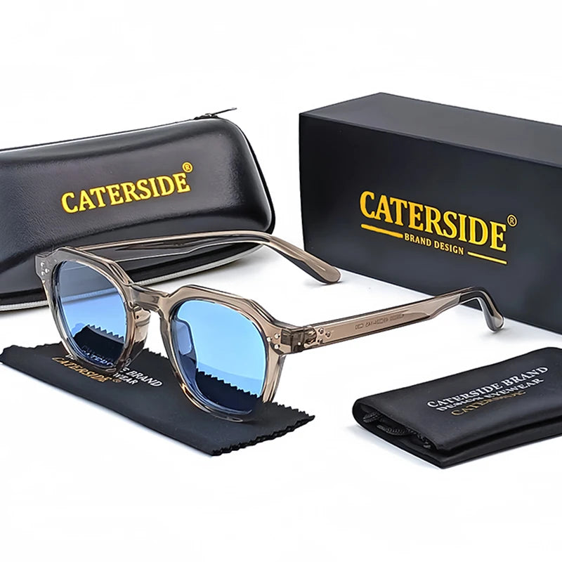Occhiali Da Sole Polarizzati Retrò Unisex Caterside Ultraleggeri Montatura TR90 Poligonale Per Esterni Viaggio Di Qualità