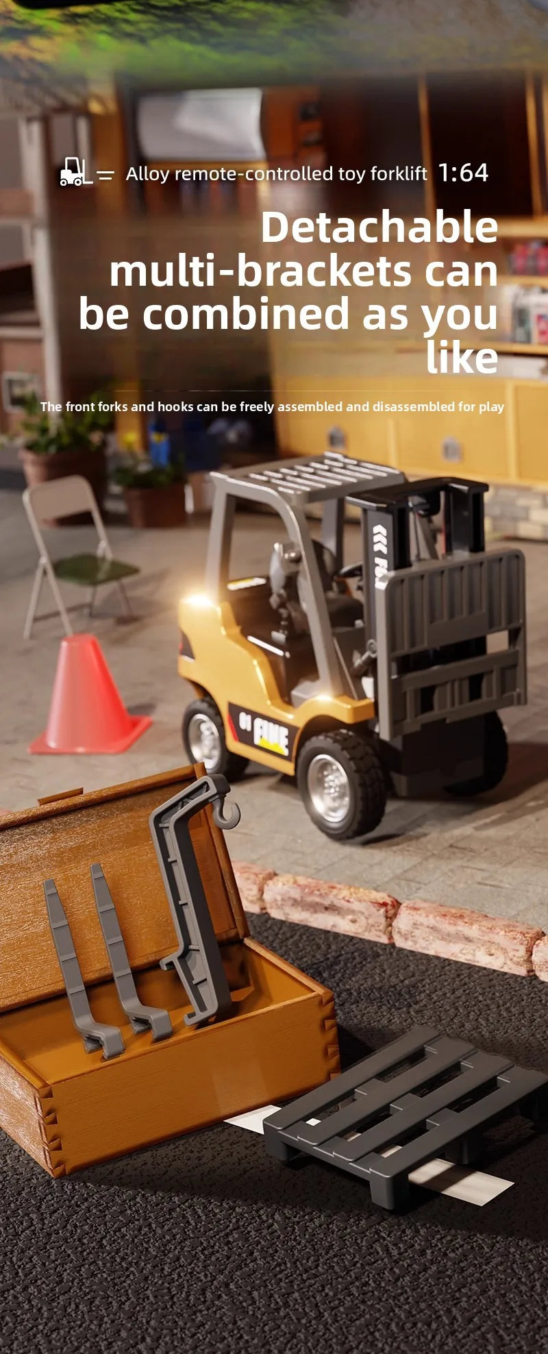 Carrello Elevatore Giocattolo 2 In 1 In Lega Scala 1 64 Con Telecomando Bluetooth Rimorchio Regalo Di Natale Capodanno
