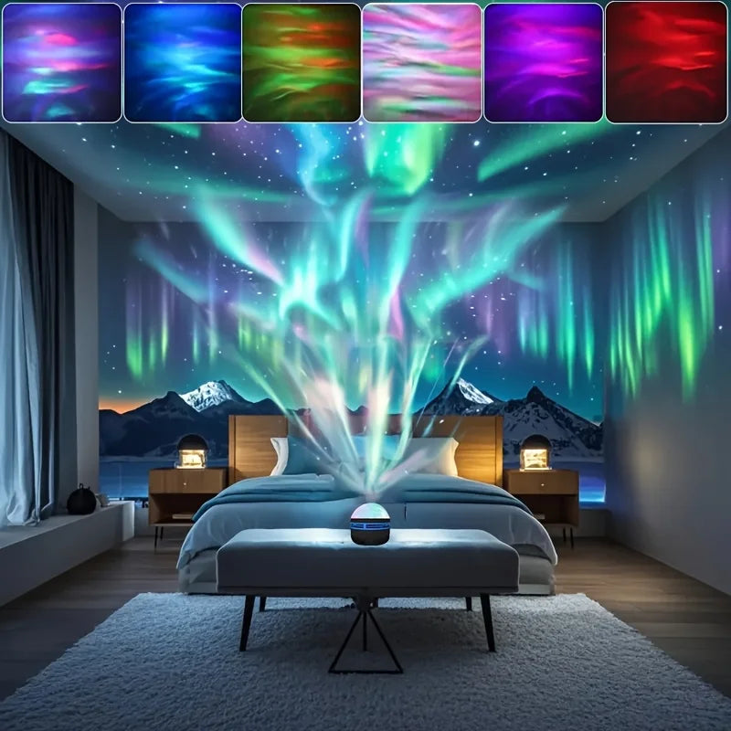 Proiettore Atmosfera LED Con 7 Modalità Rotazione Stellata USB E Telecomando Per Decorazione Della Camera Da Letto