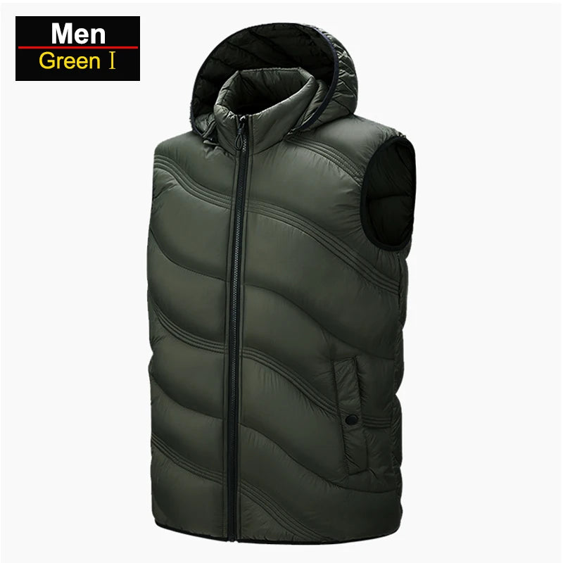 Gilet Termico Impermeabile Uomo CHRLCK per Trekking Campeggio Caccia Sci Pesca Invernale Taglia Grande Caldo e Leggero