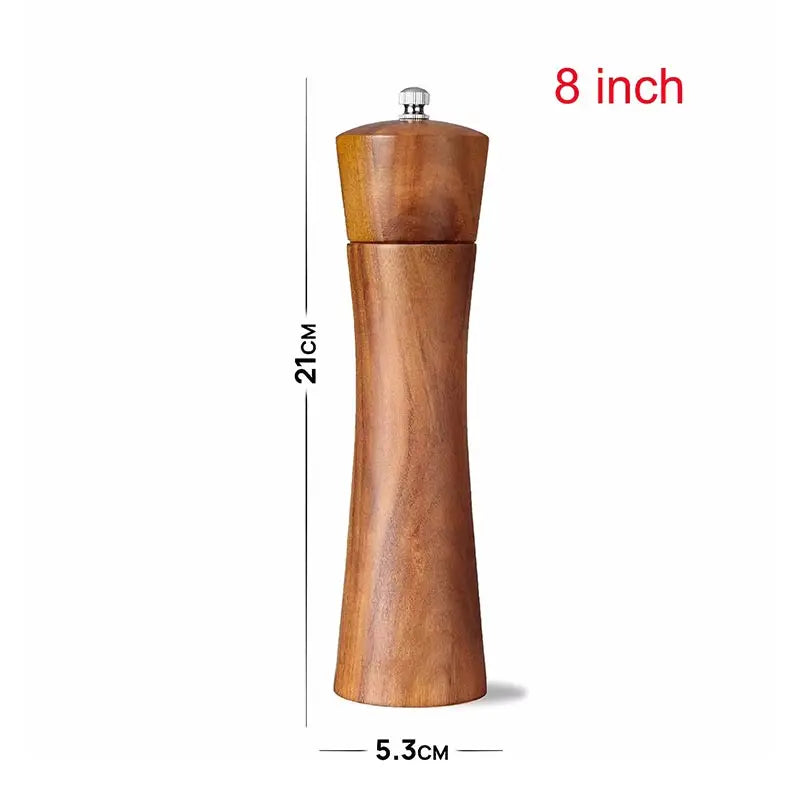 Macinapepe in Legno Regolabile con Forte Macinino in Ceramica per Sale e Pepe Spezie Utensile da Cucina 6 8 10 Pollici