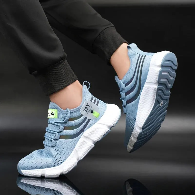 Scarpe Sportive Da Uomo Leggere E Traspiranti Sneakers Da Corsa Nere In Mesh Esterni Scarpe Da Passeggio Atletiche