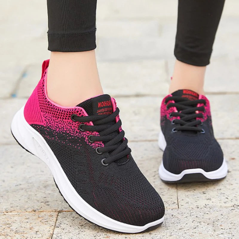 Scarpe Da Ginnastica Da Donna Vulcanizzate Air Mesh Morbide E Leggere Con Plateau Basso Da 1 A 3 Cm Lacci Scarpe Casual