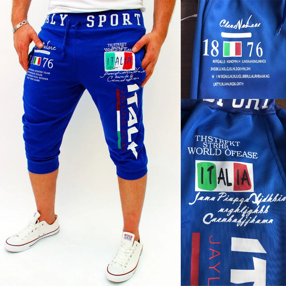 Pantaloncini Sportivi Uomo Capri Con Coulisse Stampa Lettera Outdoor Weekend Streetwear Moda