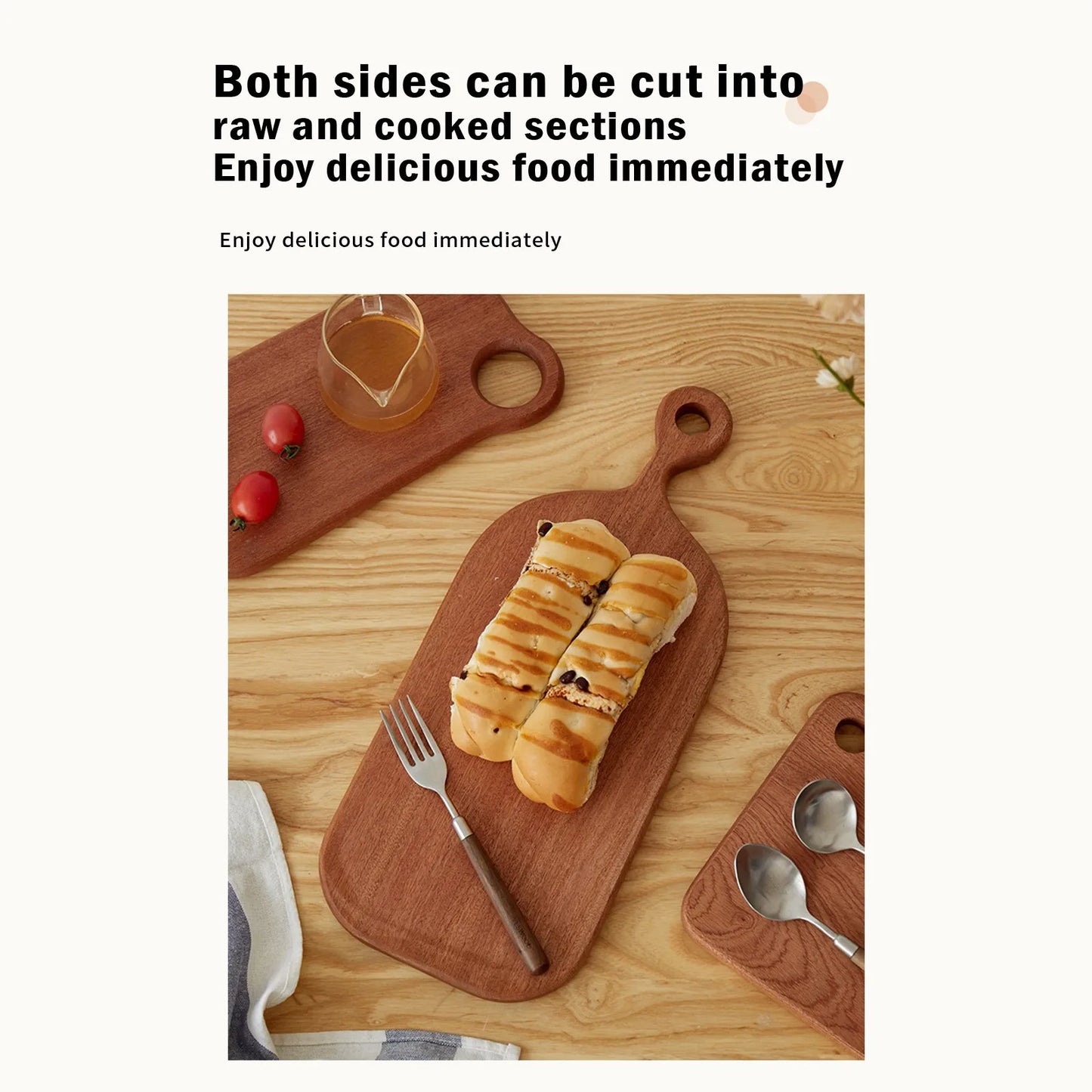Tagliere In Legno Intagliato Rotondo Per Frutta E Bistecche Piatto Da Pranzo Per Bambini