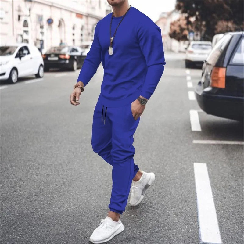 Set Da Uomo Due Pezzi Felpa E Pantaloni Jogger Per Corsa Allenamento Autunno Inverno 2025