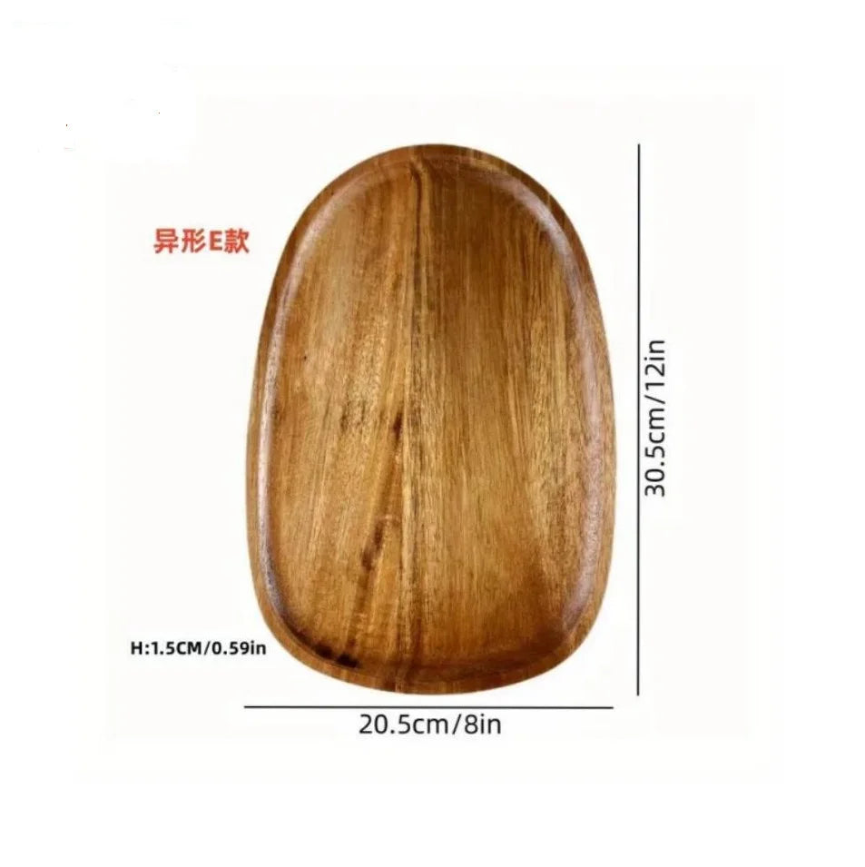 Piatto Di Frutta Giapponese In Legno Massello Rotondo Vassoio Snack Multidimensionale Ad Alto Valore Allingrosso