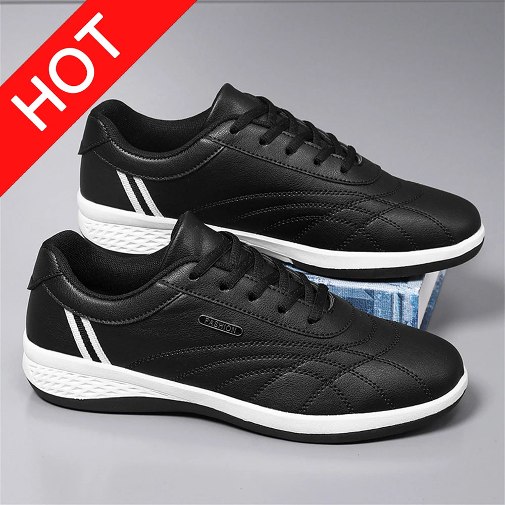Scarpe Da Uomo Casual In Pelle Stringate Da Passeggio Per Esterni Bianco Nero Taglia 10