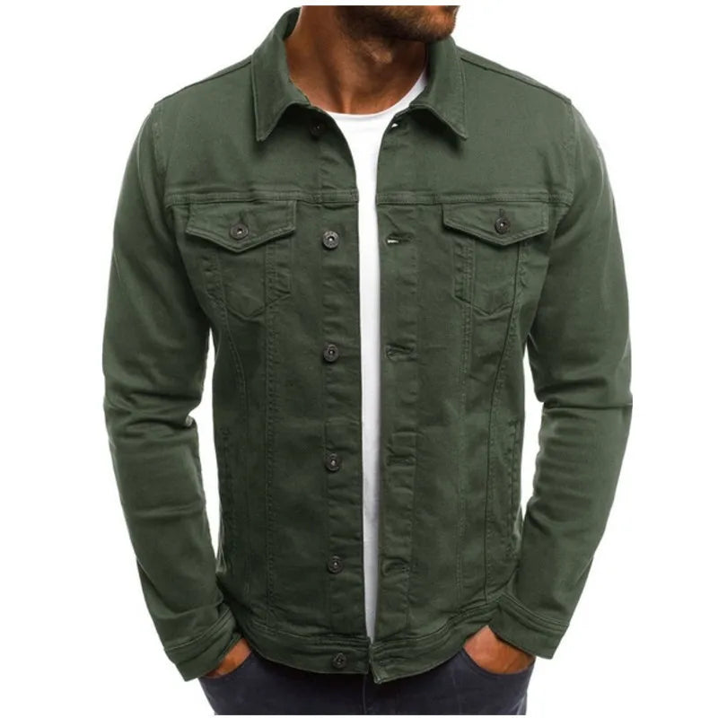 Giacche Jeans Uomo Slim Fit Hip Hop Streetwear Cotone Classico Abbigliamento Maschile Casual