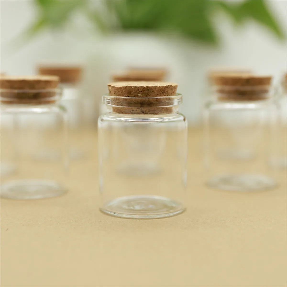 Set Di 6 Barattoli Di Vetro Da 60 Ml Con Tappo Per Conservazione Spezie Dolci Fiale E Caramelle