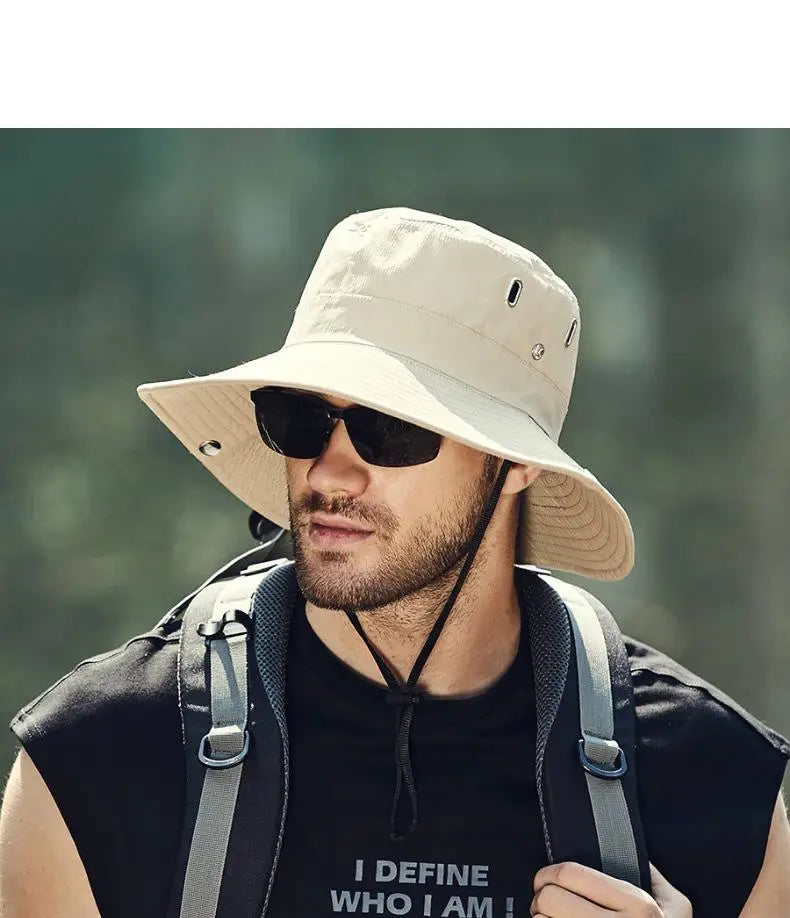 Cappello Da Pescatore Estivo Da Uomo Con Tesa Larga Protezione Solare Per Esterno Escursionismo Equestre