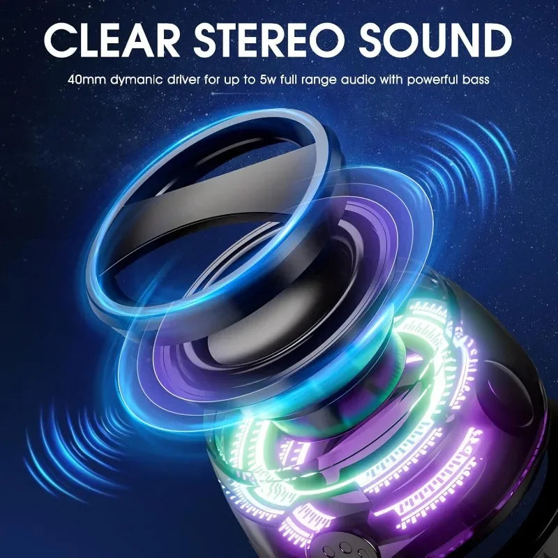 Altoparlante Bluetooth Magnetico Portatile Per Viaggiatori Con Luce RGB Dinamica E Compatibile Con iOS