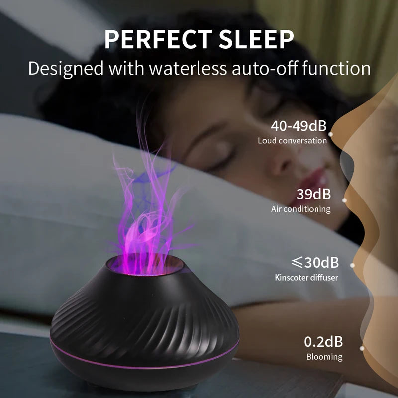 Umidificatore Per Aromaterapia Vulcanica 130ml Diffusore Di Oli Essenziali Portatile USB Con Luce Notturna
