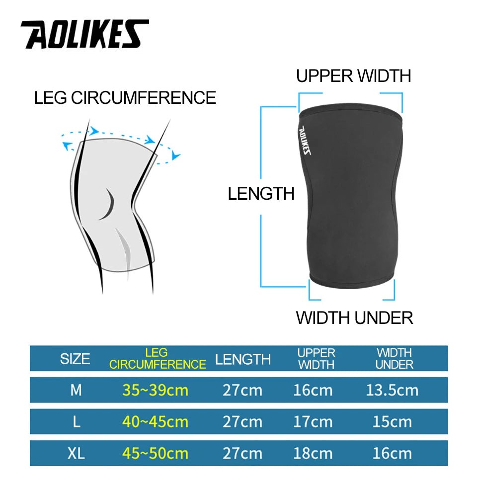 Ginocchiere Neoprene 7 Mm Aolikes Stabilità Protezione Comfort Sollevamento Pesi CrossFit Per Atleti