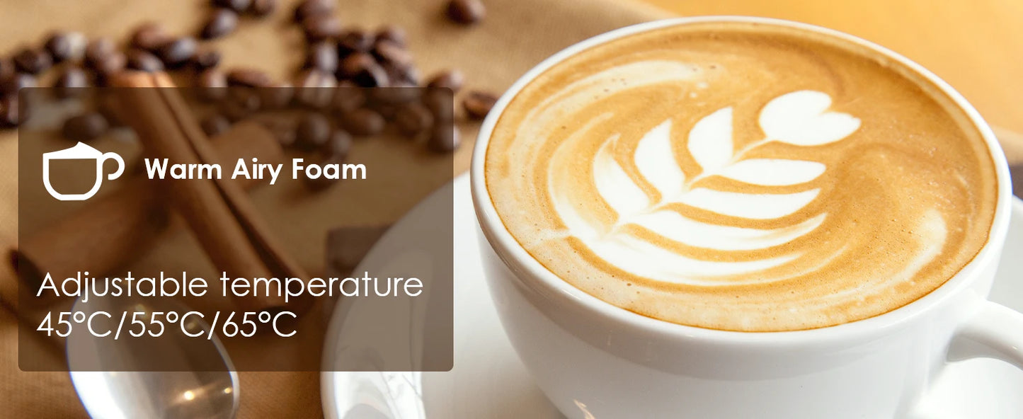 Biolomix Montalatte Intelligente 5 in 1 con Display Touch LED Schiuma Calda e Fredda per Caffè e Latte