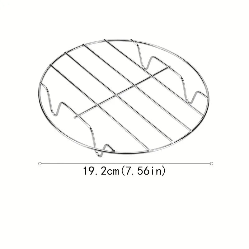 1 Griglia per Cottura a Vapore in Acciaio Inossidabile, Multiuso per Forno, Friggitrice ad Aria, Cottura e Cottura a Vapore di Verdure, Rotonda, Lavabile in Lavastoviglie, Griglia da Cucina