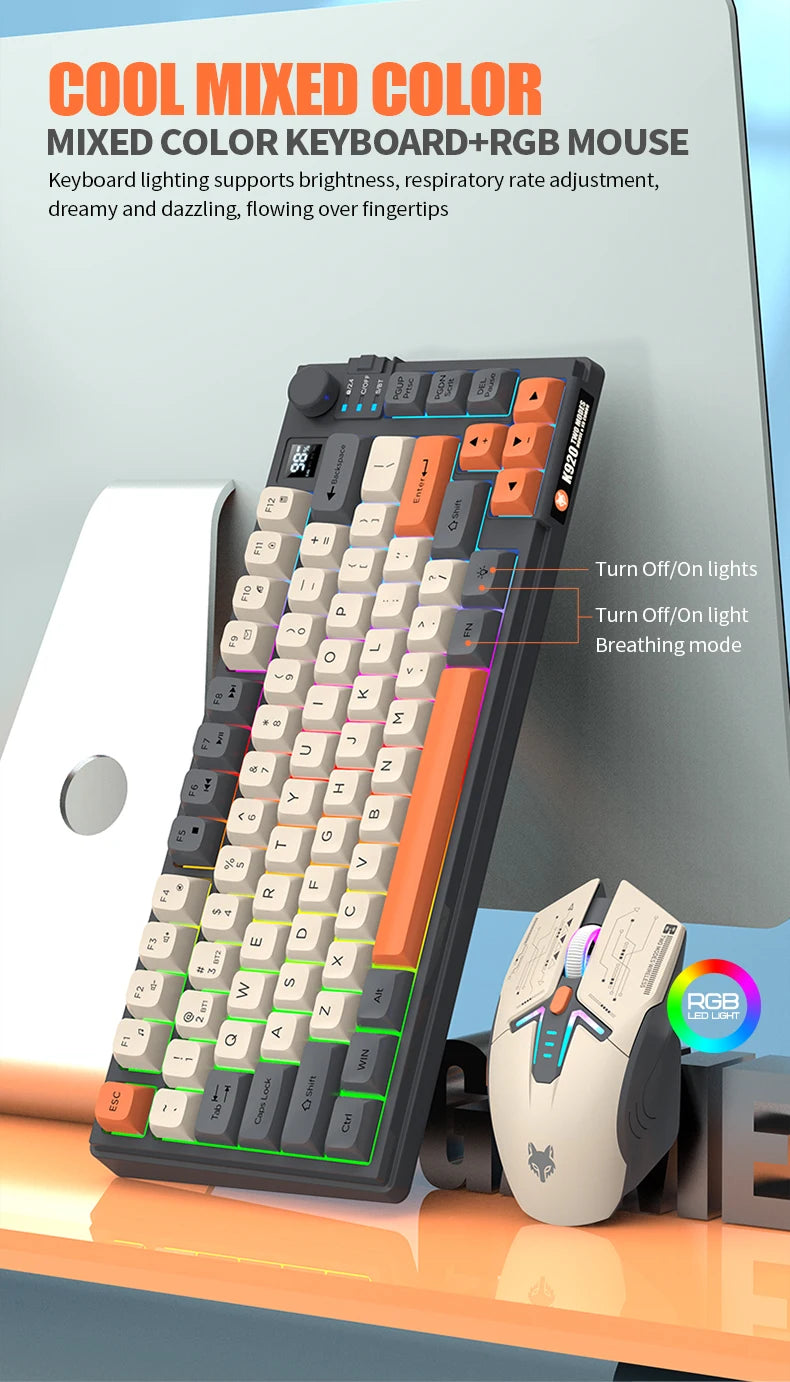 XUNFOX K920 Set Tastiera E Mouse Bluetooth Dual Mode Universali Per Laptop Ufficio E Gaming