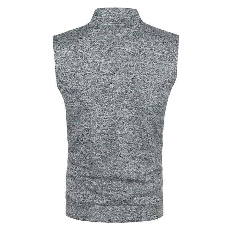 Gilet Senza Maniche Con Cerniera Da Uomo Autunno Traspirante Esterno Streetwear Dolcevita