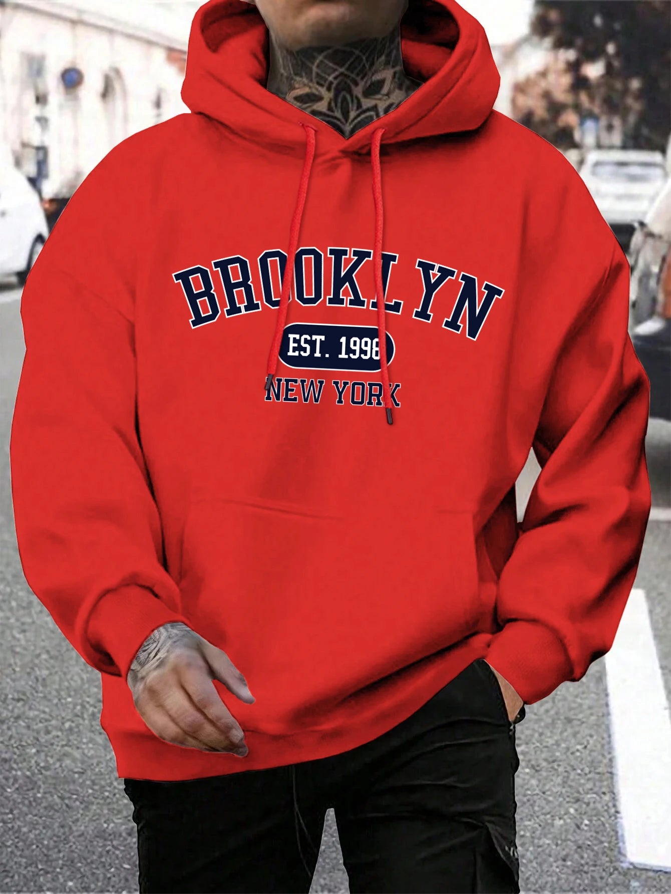 Brooklyn Est 1998 New York Stampa Felpe da uomo Harajuku Felpa con cappuccio girocollo Moda Felpa con cappuccio oversize Autunno Comodo tuta