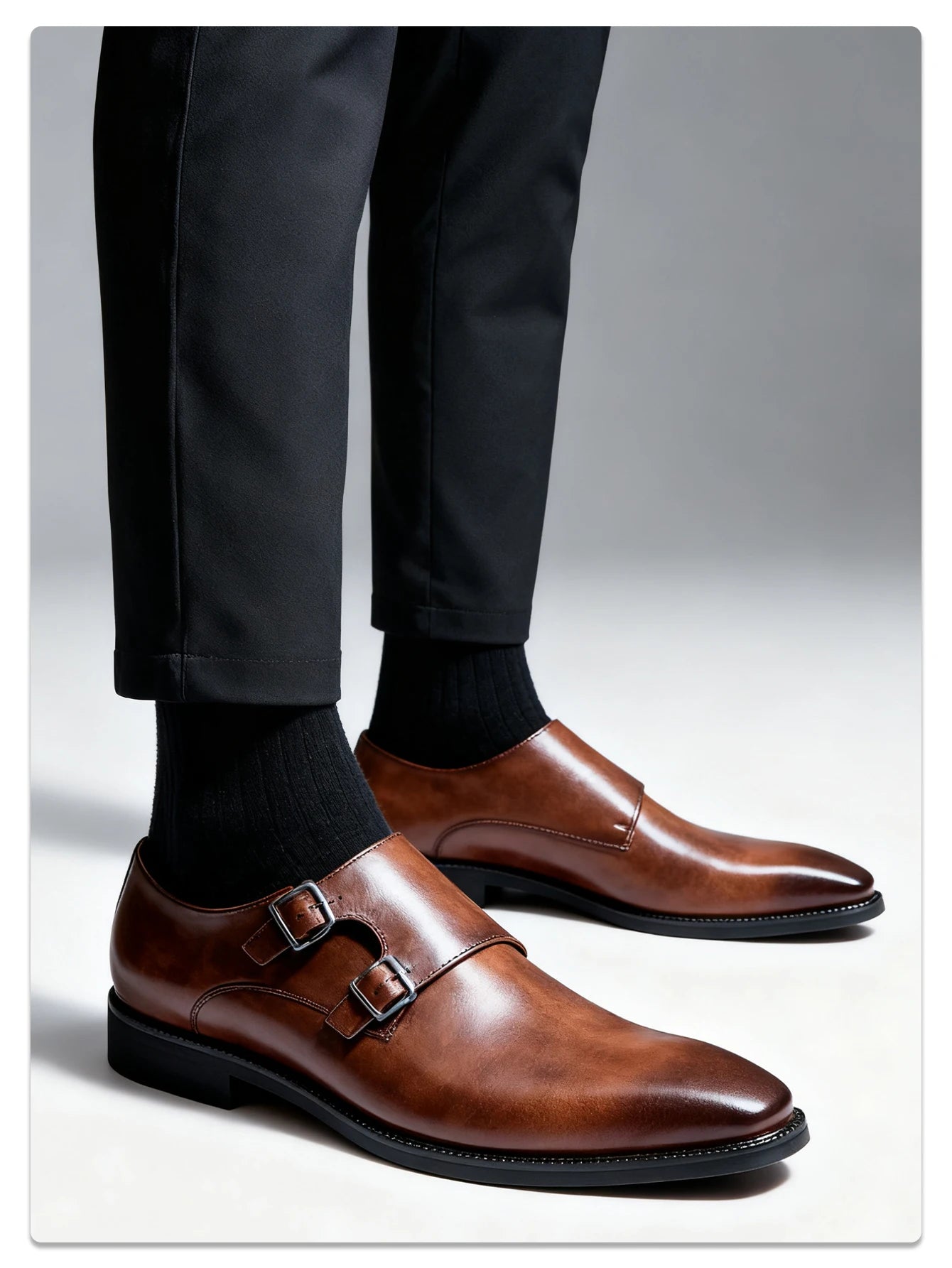 Scarpe Classiche Da Uomo In Pelle Monaco Con Abito Retrò Con Fibbia A Punta Oxford Da Uomo Comode