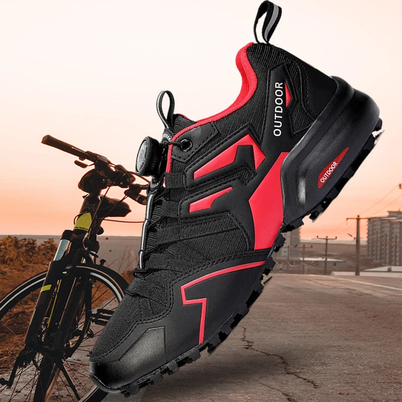 Scarpe Da Ciclismo Traspiranti Per MTB Uomo Modello X111 Con Sistema SPD Suola In Gomma E Rivestimento In Pelle
