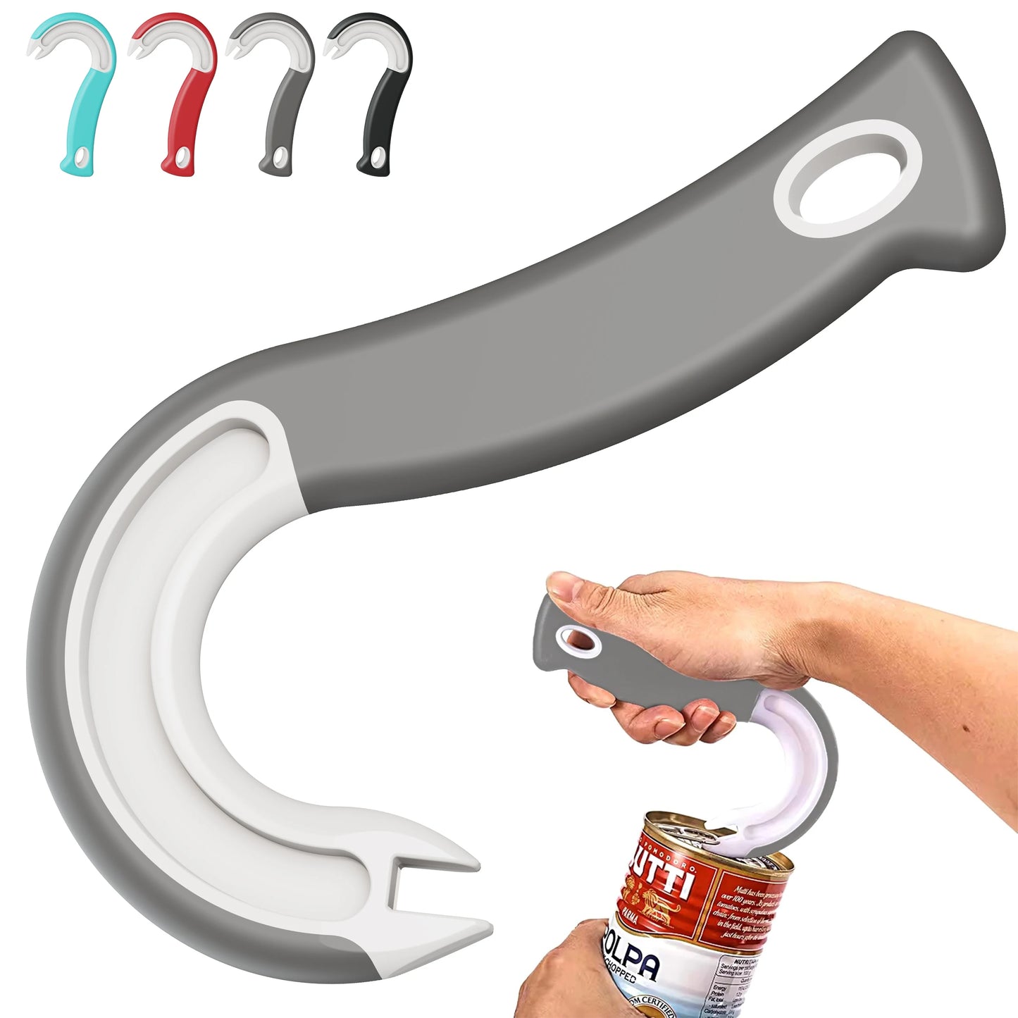 Apriscatole Easy Grip Con Gancio Presa Stabile Design Ergonomico In Plastica Resistente Per Uso Domestico E Ristorazione
