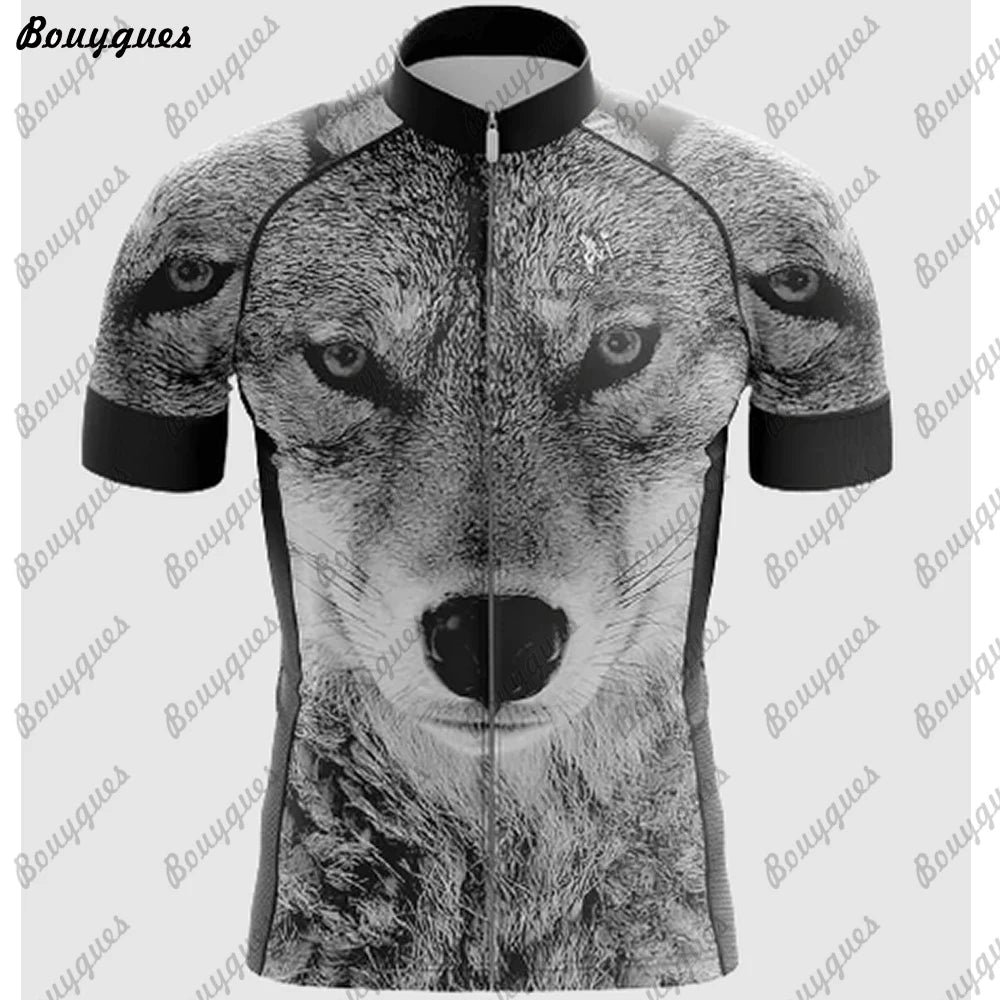 Maglia Ciclismo Uomo Wolf Pro Team MTB Downhill Alta Qualita Tricot Traspirante Con Tasche E Asciugatura Rapida