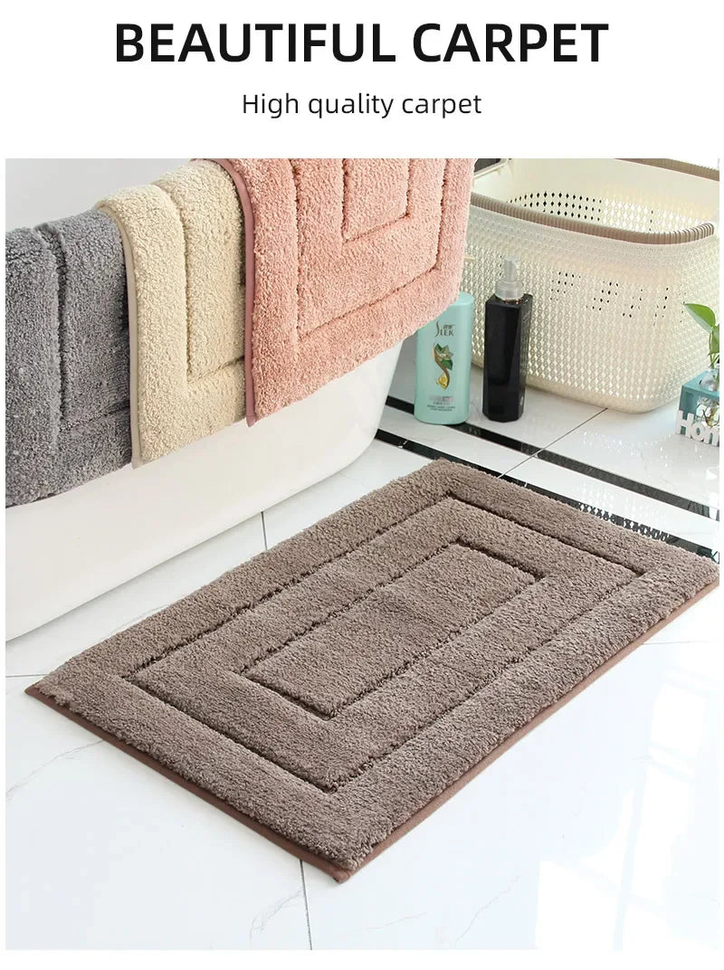 Tappetino Da Bagno In Peluche Antiscivolo Per Vasca E Porta D'Ingresso Assorbente E Confortevole
