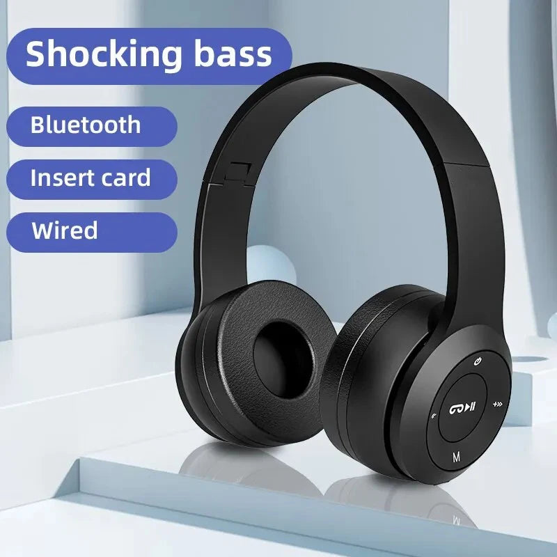 Cuffie Bluetooth 5.0 Pieghevoli Stereo Wireless Universali Per Sport E Gaming Con Controllo Volume E Cancellazione Attiva Del Rumore