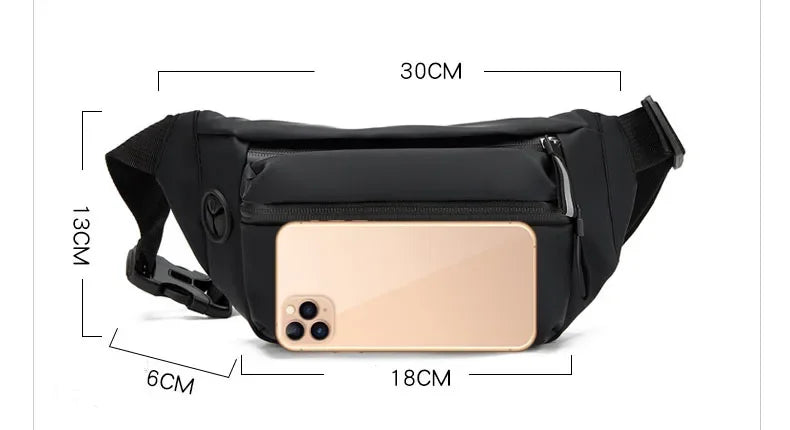 Borsa Da Cintura Impermeabile Uomo Marsupio Sportivo Con Cintura E Tracolla Per Viaggio E Attività All Aperto