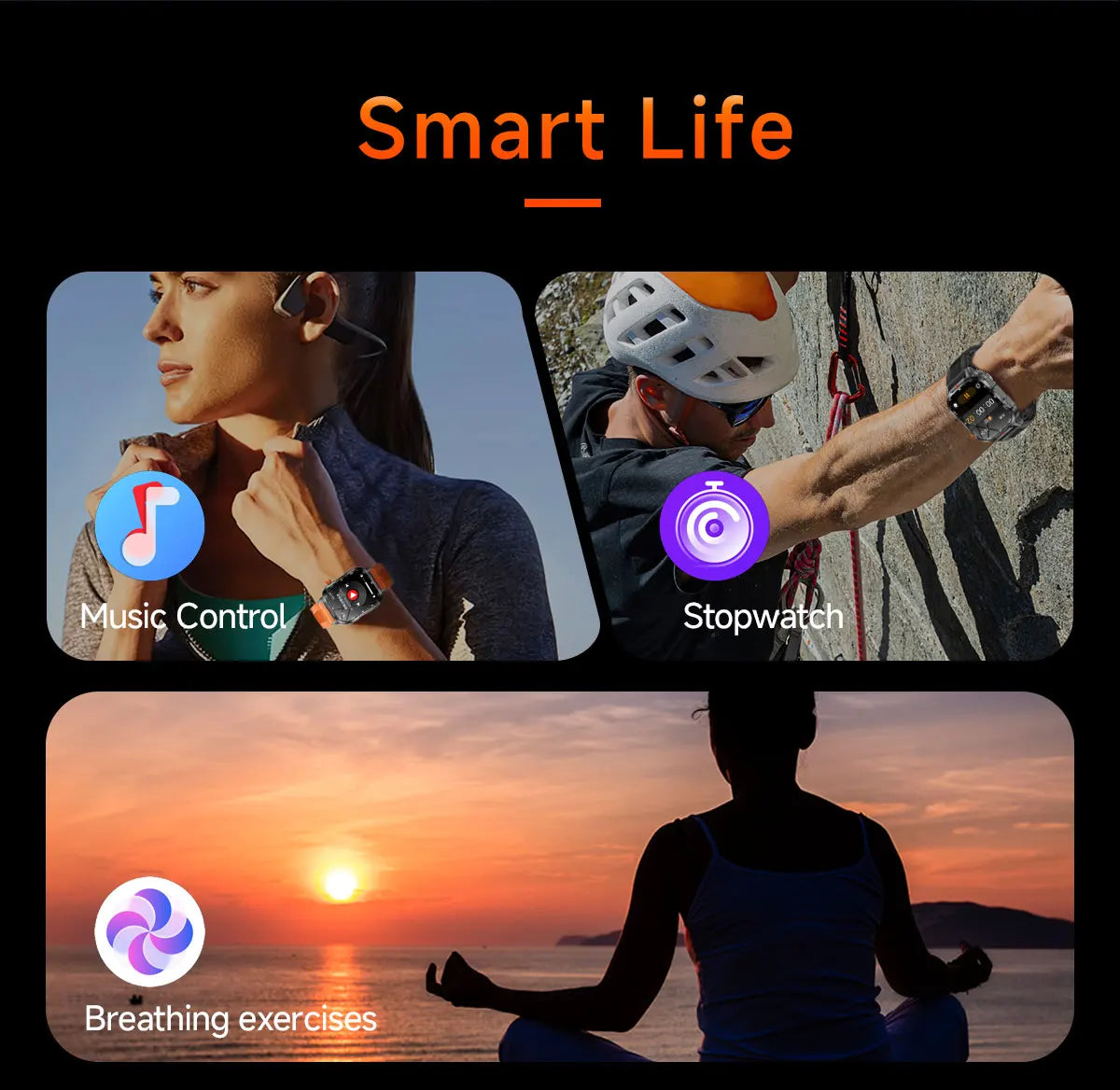 Smartwatch Con Assistente Vocale Schermo HD 2.01 Pollici Chiamata Bluetooth Impermeabile 1100mAh Bussola Esterno