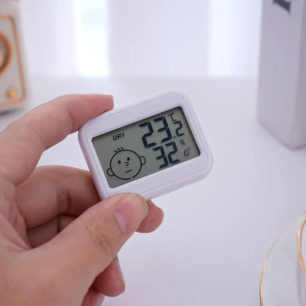 Mini Termometro Digitale LCD Igrometro Orologio Elettronico Misuratore Umidità e Temperatura
